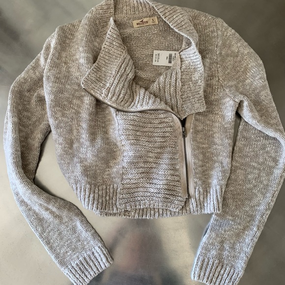 Hollister Sweaters - New Hollister Moto Cardigan Oatmeal Small